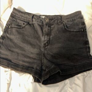 Wax Jean Black High-Waisted Jean Shorts